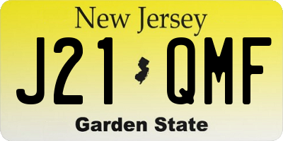 NJ license plate J21QMF