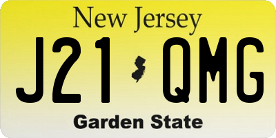 NJ license plate J21QMG