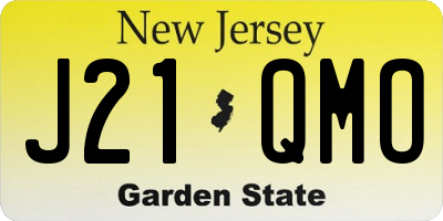 NJ license plate J21QMO