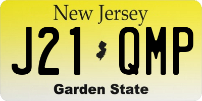 NJ license plate J21QMP