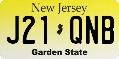 NJ license plate J21QNB