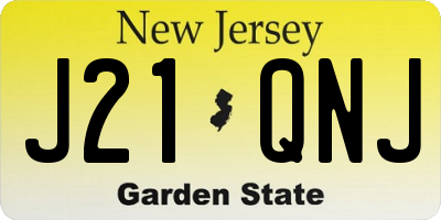 NJ license plate J21QNJ
