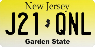 NJ license plate J21QNL