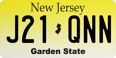 NJ license plate J21QNN