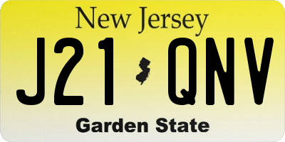 NJ license plate J21QNV