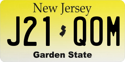 NJ license plate J21QOM