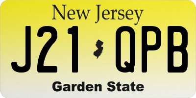 NJ license plate J21QPB