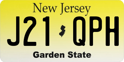 NJ license plate J21QPH