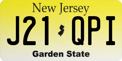 NJ license plate J21QPI