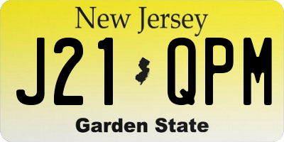 NJ license plate J21QPM