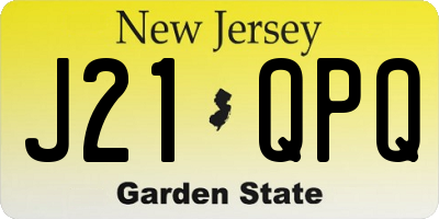NJ license plate J21QPQ