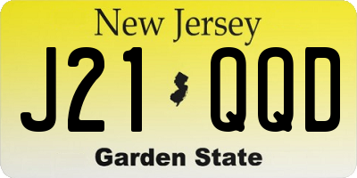 NJ license plate J21QQD