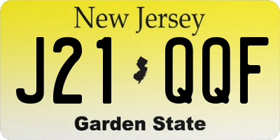 NJ license plate J21QQF