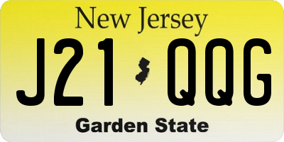 NJ license plate J21QQG