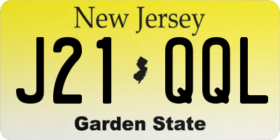 NJ license plate J21QQL