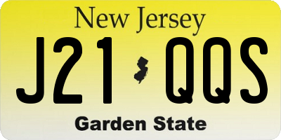 NJ license plate J21QQS
