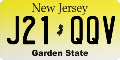 NJ license plate J21QQV