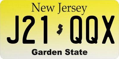 NJ license plate J21QQX