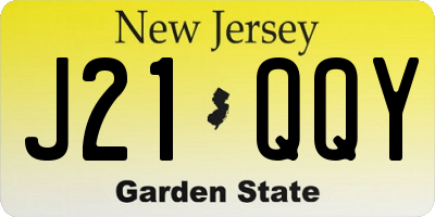 NJ license plate J21QQY