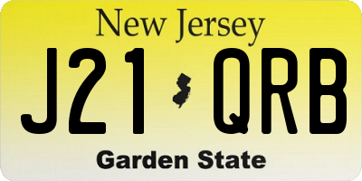 NJ license plate J21QRB