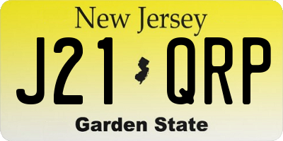 NJ license plate J21QRP