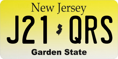 NJ license plate J21QRS
