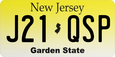 NJ license plate J21QSP