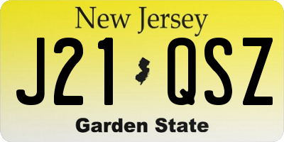 NJ license plate J21QSZ
