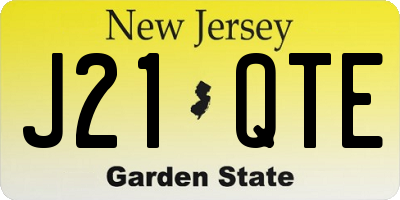 NJ license plate J21QTE