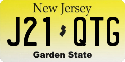 NJ license plate J21QTG