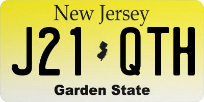 NJ license plate J21QTH