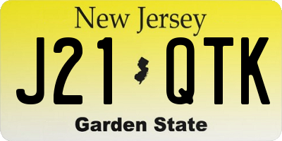 NJ license plate J21QTK