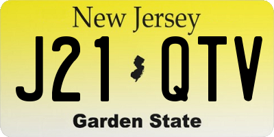 NJ license plate J21QTV
