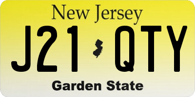 NJ license plate J21QTY