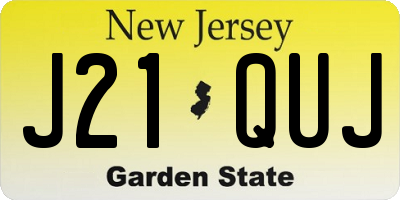 NJ license plate J21QUJ