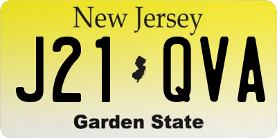 NJ license plate J21QVA