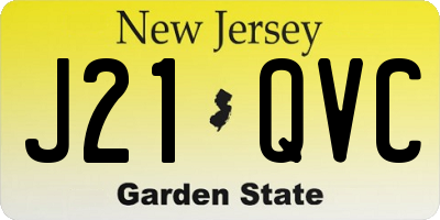 NJ license plate J21QVC