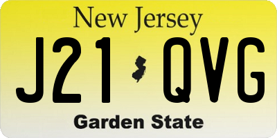 NJ license plate J21QVG