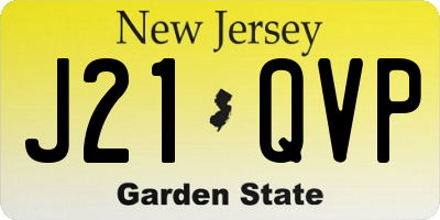 NJ license plate J21QVP