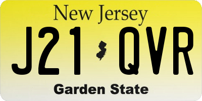 NJ license plate J21QVR