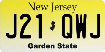 NJ license plate J21QWJ