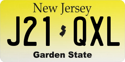 NJ license plate J21QXL