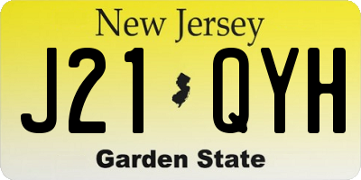 NJ license plate J21QYH