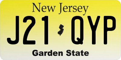 NJ license plate J21QYP