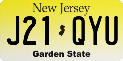 NJ license plate J21QYU
