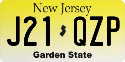 NJ license plate J21QZP