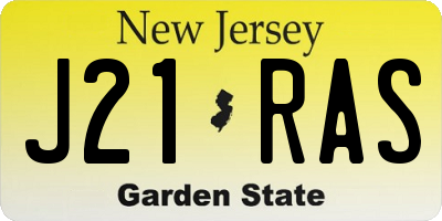 NJ license plate J21RAS