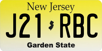 NJ license plate J21RBC