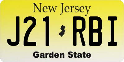 NJ license plate J21RBI