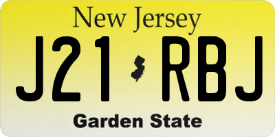 NJ license plate J21RBJ